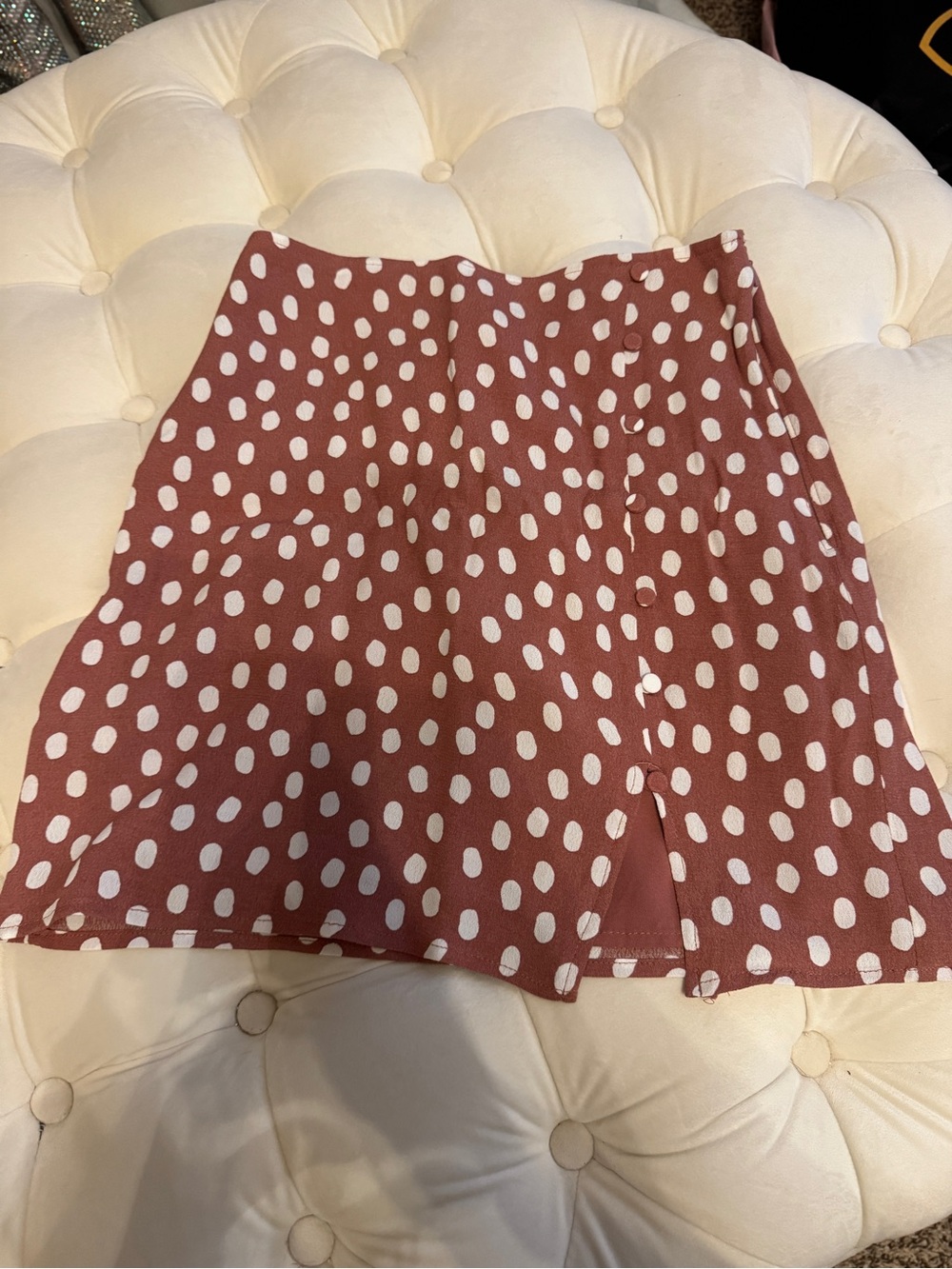 Abercrombie & Fitch Mauve Polka Dot Mini Skirt